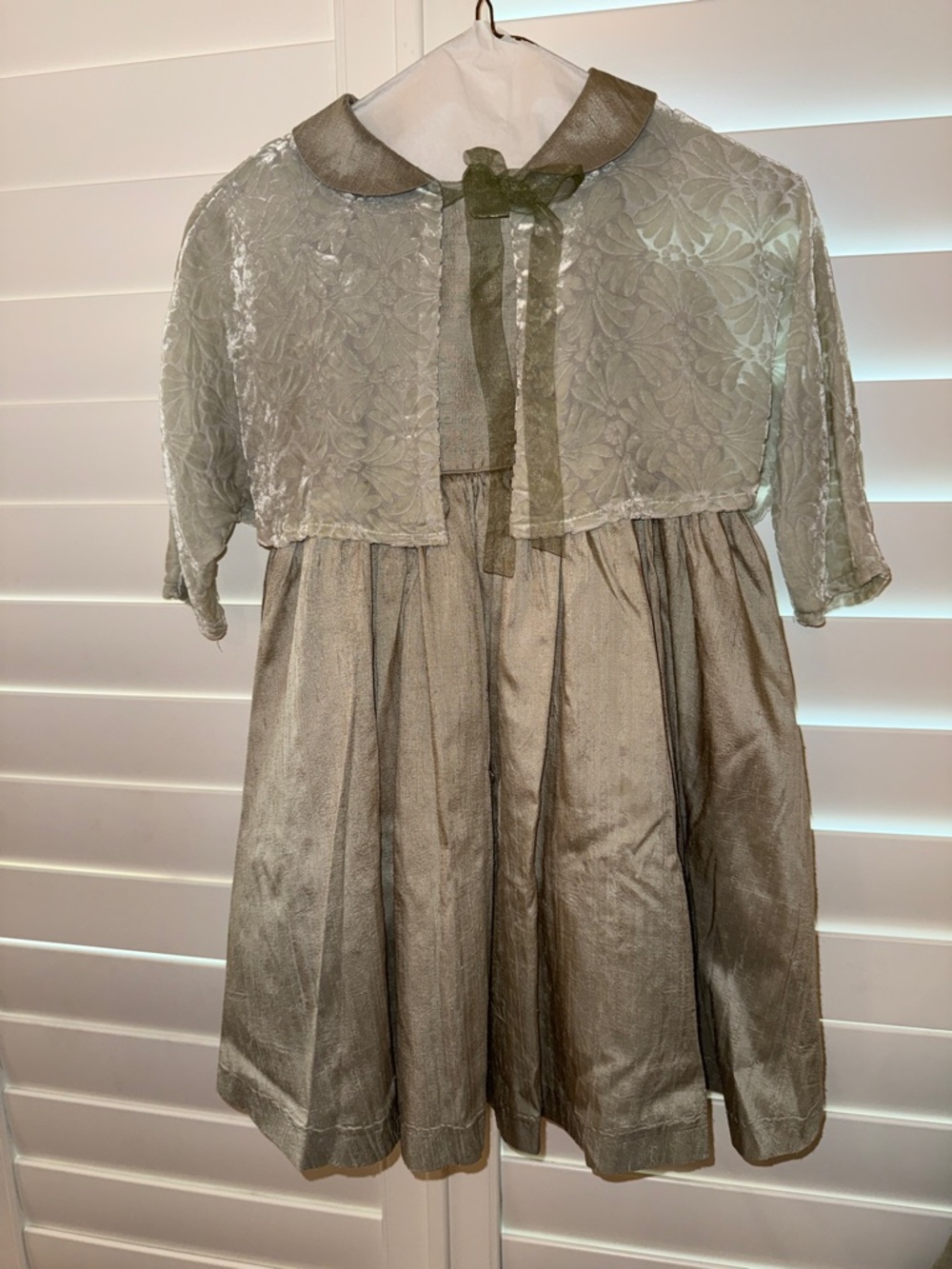 Vintage Pale Green Silk Party Dress from Nieman Marcus